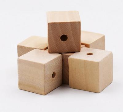 Diy accessories wooden material is square beads 10-30mm rough wood color square wooden beads wood block