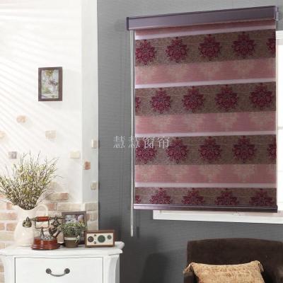 Living Room Jacquard Roller Shutter Bathroom Curtain Study Soft Gauze Double Layer Lifting Curtain Balcony Shading Roller Shutter Venetian Blind