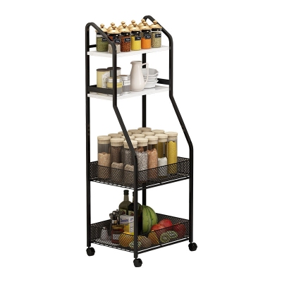 Kitchen shelving floor multi-layer with wheels basket of vegetables and fruits shelves accounting for storage artifacts