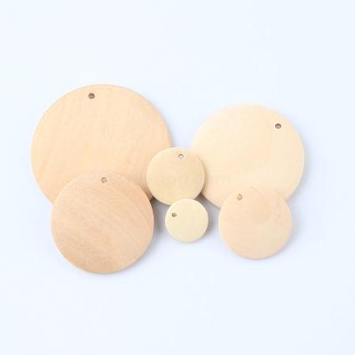 Wooden earring pendant round diy lacquer lacquer lacquer painting material edge hole round