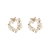 Silver needle Pearl Earrings Korean female temperament simple cold Wind Web Celebrity Small Fresh ear Nails