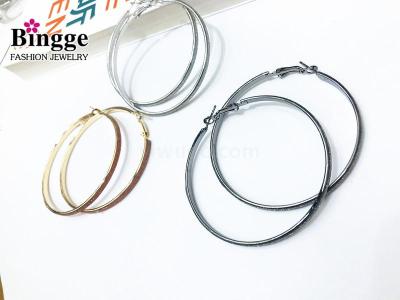 European and American foreign trade ornaments exaggerated move big ring earrings south spring onion powder simple circle earrings bundi ear ring