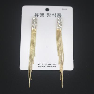 Hipster Earrings Women 'S Unique Crystal Gravel Rectangular Earrings Sterling Silver Needle Earrings