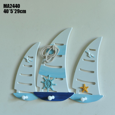 Special wooden boat hooks for home decoration background wall have come down to pendant gift ship model hooks Myrine