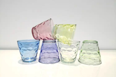 Colored Glass Raindrops Six-Piece Glass Set Drink Cup Drinking Glass Liquor Cup Gift Cup