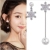 Korean version of asymmetrical tassel exaggerated in long earrings zircon snowflake earrings fashion creative earrings