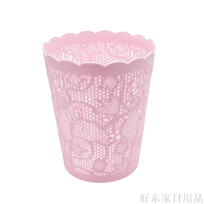 Factory Direct Lace Hollow Wastebasket Plastic Trash Can New Brand New Material Multifunctional Cleaning Bucket Storage Sorting