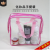 Direct Sales PVC Glue Bone Bag Transparent Pink Hand-Held Make-up Bag Spot Three-Dimensional Zipper Cosmetics Bag Customized