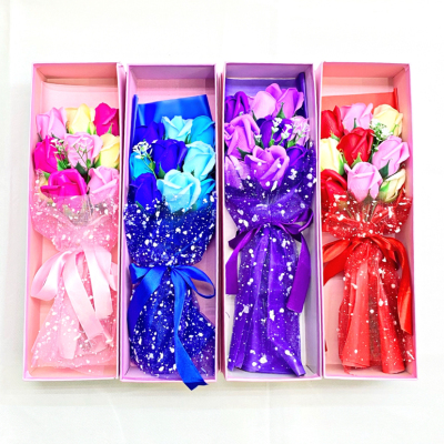Soap Flower Gift Box Creative Gift Artificial Rose Bouquet Gift Customized Creative Soap Flower Valentine's Day Set Box