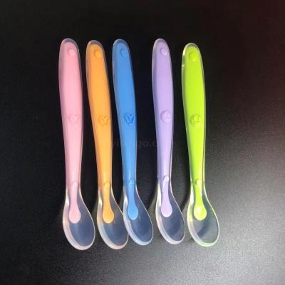 Baby silicone spoon training spoon baby feeding soft spoon silicone spoon child spoon maternal and child supplies