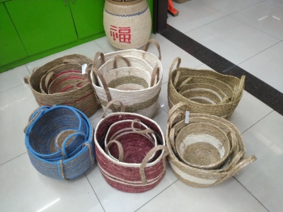 Handmade Woven Pu Grass Variety Storage Basket