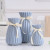 Simple Modern White Gray Pink Origami Ceramic Vase Flower Home Soft Outfit Decoration Three-Piece Set Folding Bottle