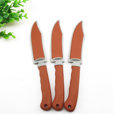 E1144 Yellow Box fruit Knife with leather Knife Kitchen Multi-functional watermelon knife two yuan Store distribution