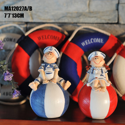 Resin Doll Mediterranmediterranean Style Lovely Home Decoration Wholesale Home Decoration Pieces MA12027A/B