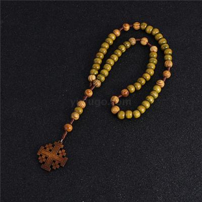 Religious Christian Jesus Wooden Necklace