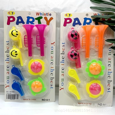 Factory Direct Sales Children's Toy Whistle Speaker Suit Toy Horn Whistle 8-Piece Set Two Yuan Store Hot Sale