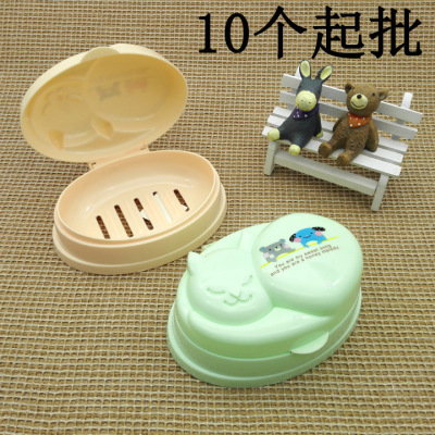 G1612 2212 Kitten Soap Box Creative Travel Transparent Simple Large Draining Soap Soap Dish Soap Box 2 Yuan