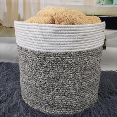 Cotton cord weaving toys dirty clothes basket Rough Cotton cord basket cross-border origin manufacturer Amazon