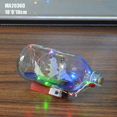 Hot style bestselling LED Bottle Ship Ocean Series drifting bottle holiday Gifts Home Furnishing items