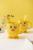 Jl-6230 household yellow duck tableware set for children divided into grainy slam plates, forks and spoons