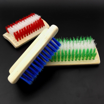 Q1247 Color Stripes Bamboo Clothes Brush Natural Bamboo Clothes Cleaning Brush Clothes Brush Scrubbing Brush Bristle Shoe Brush Second Yuan Store Daily Necessities