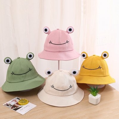 Children's Hat Spring/ Summer autumn sun Screen Hat Cartoon Frog Fisherman Hat Breathable baby Sun Sun Hat for boys and girls