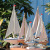 Sailboat Mediterranean Style American Ship Solid wood Sailboat Furnishing Mesh Boat Modern Home-Myrine