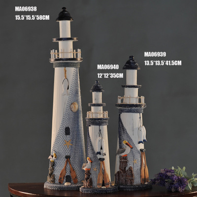 Model of a wooden lighthouse Watchtower the Handmade Model of a Mediterranean Lighthouse MA0638-