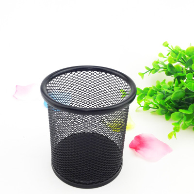 C1514 Iron round Pen Holder Iron Mesh Pen Holder Office Supplies Wholesale Yiwu 2 Yuan Store Two Yuan Store