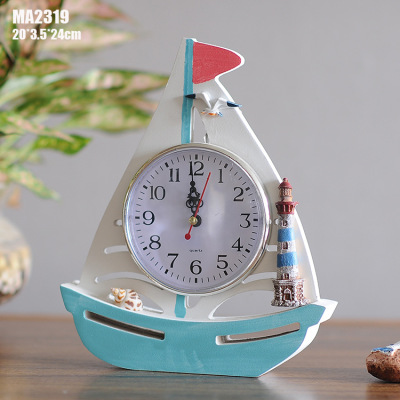 American Single Sailing Boat with Mediterranean style Furniture Wooden Model MA06003