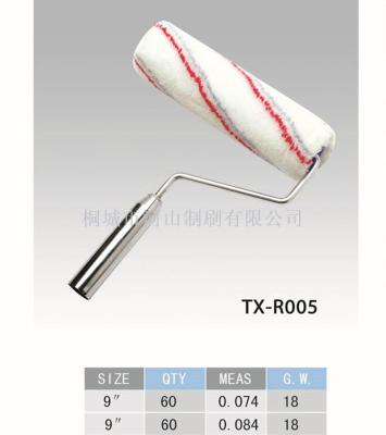 Red and gray stripe roller brush iron handle brush manufacturers direct quality assurance quantity and good price 