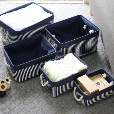 Cotton And Linen Organizer Folding Storage Box