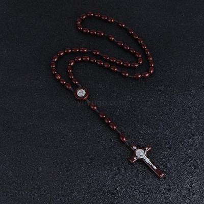 Religious Christian Jesus Wooden Necklace