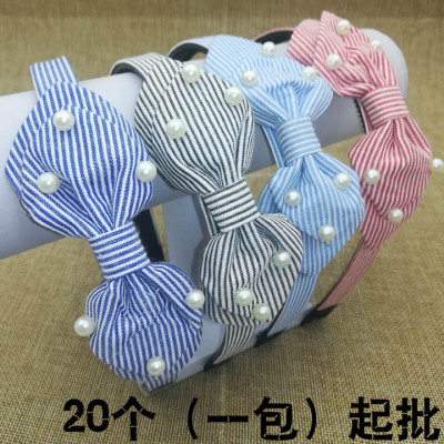 A3726 Double Pearl Bow head buckle South Korean Headband Hair Headband Head Band Dual Store Jewelry