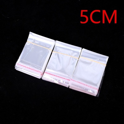 Yiwu manufacturer 5CM Spot OPP self-wrapping bags transparent plastic clothing Accessories toy packaging bags