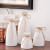 Simple Modern White Ceramic Vase Three-Piece Set Artistic Fresh Phalaenopsis Water Storage Hemp Rope Flower Decoration