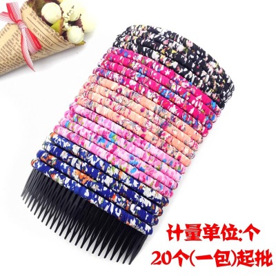 A3223 Chiffon flower cloth comb comb fork comb hair Yiwu 2 yuan 2 yuan shop night market supply