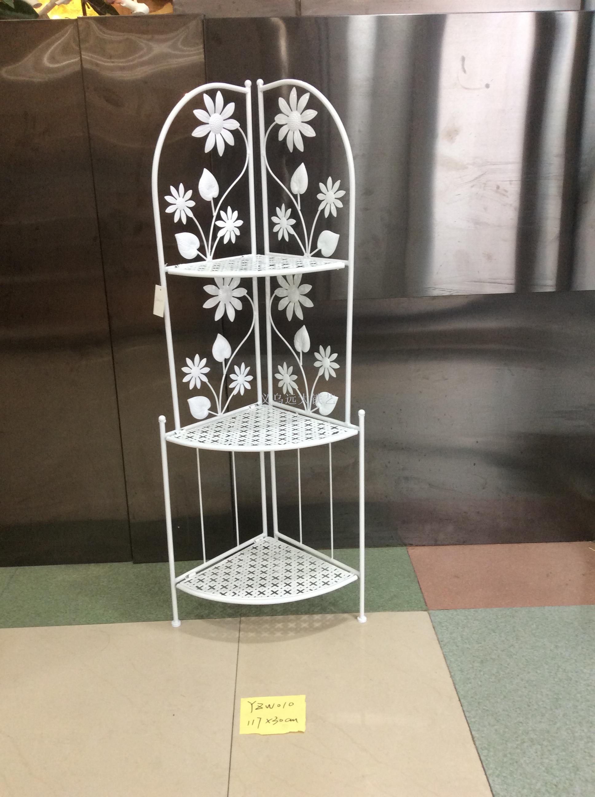 工厂直销铁艺置物三层角架布置花架装饰相框架镂空场景省空间