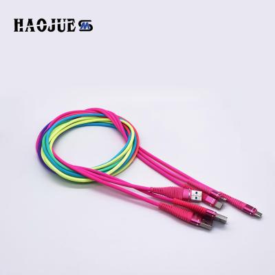 2 meters rainbow line 2A quick Charging mobile phone colorful data line Popular mobile phone charging line in Russia