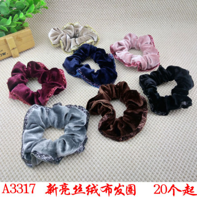 A3317 New bright silk Flannelette hair ring Hair Accessories Korean version hair cord cord Commodity Duyuan store Supply wholesale