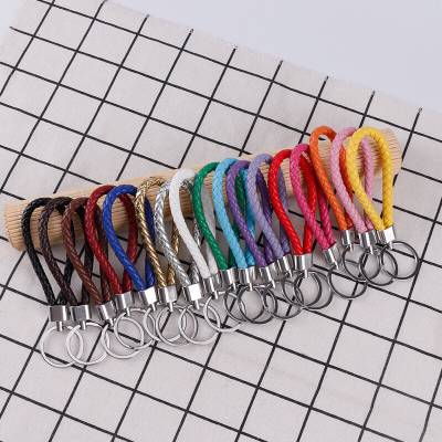 Woven Leather String Keychain Car Hanging Key Pendants Backpack Pendant Wholesale and Retail