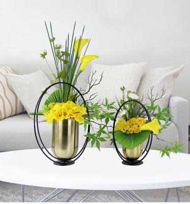 Light Luxury Wind Metal Vase Flower Arrangement Set Furnishing A new Chinese Nordic Living Room TV Cabinet Decoration