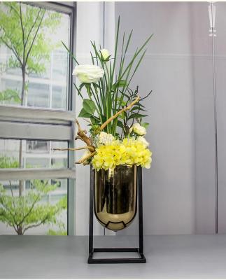 New Chinese style Metal Vase Model room Decoration Soft decoration