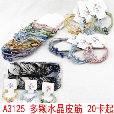 A3125 Crystal Rubber bands Jewelry Hair Ring rubber bands Headdress 2 Yuan shop wholesale distribution