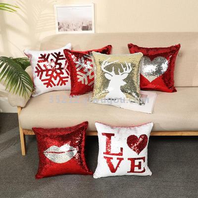 Glitter Christmas pillow cases Holiday pillow cases Sofa headrest cases export goods pillow cases