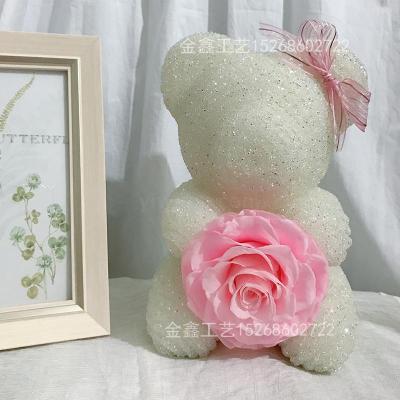 Eternal flower foam rose crystal diamond bear DIY creative Teddy boy birthday gift for girlfriend BFF