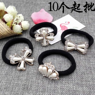 A2435 High Elastic Pearl Point Drilling rubber band jotting with drilling rope headdress hair Ring yuan shop 2 yuan