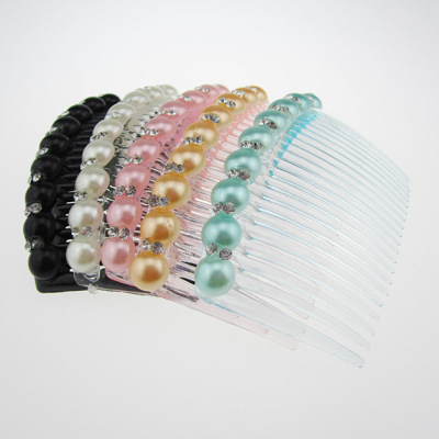 A3224 Single row Pearl ribbon drilling comb ambrose wholesale hair accessories wholesale commodity 2 yuan yuan shop