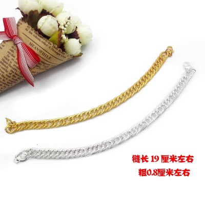 A2715 thick gold and silver bracelet yellow imitation bracelet thick gold bracelet jewelry 2 yuan