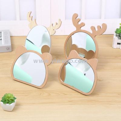Vanity mirror oval mirror solid wood mirror manufacturer direct selling
